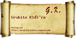 Grubits Klára névjegykártya
