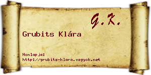 Grubits Klára névjegykártya